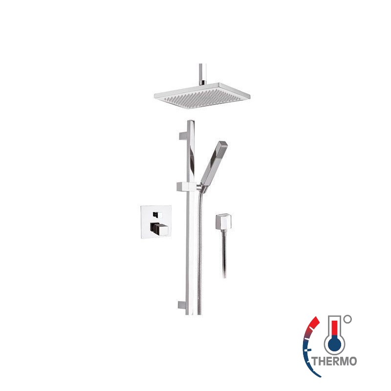 Daniel Skyline inbouw regendouche – rechthoekig – 24x14cm – thermostatisch – messing – 15 kleuropties