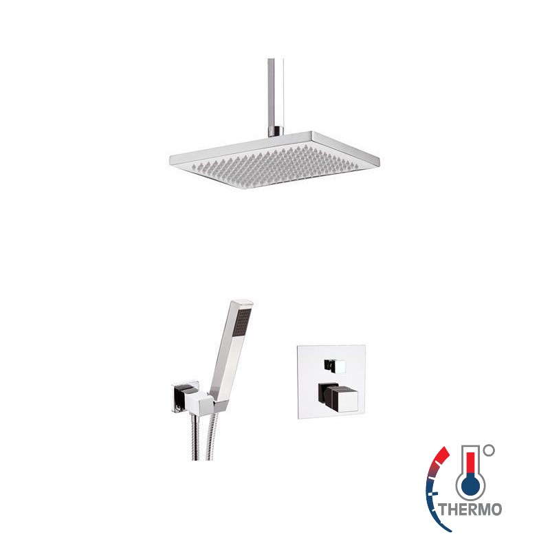 Daniel Skyline inbouw regendouche – thermostatisch messing – 24x14cm – drukknop – 15 kleuropties