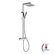 Daniel Skyline thermostatische wand regendouche met vierkante hoofddouche 20x20cm