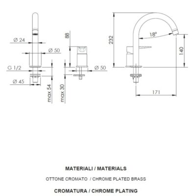 Daniel Smart 2-gats opbouw wastafelmengkraan met beugelgreep en keramische cartridge 15 kleuropties 4