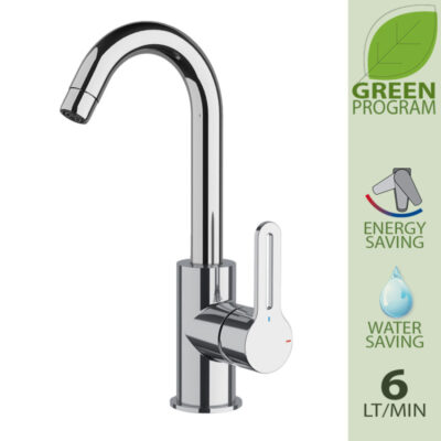 Daniel Smart Green keukenmengkraan met draaibare uitloop en waterbesparende functies 15 kleuropties 8