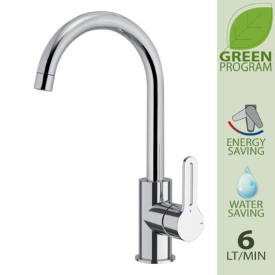 Daniel Smart Green keukenmengkraan met draaibare uitloop en waterbesparende perlator 15 kleuropties 8