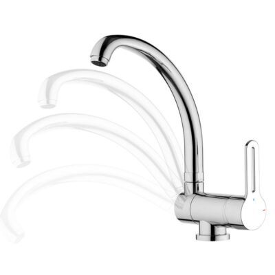 Daniel Smart Green venstermengkraan met draaibare J-uitloop en waterbesparende functies 5