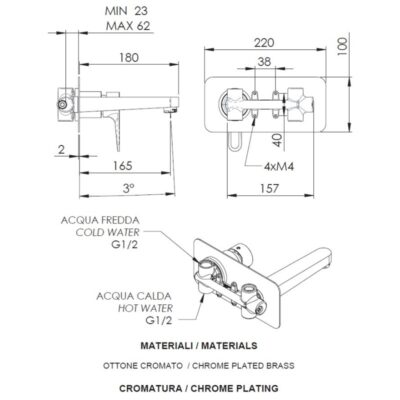 Daniel Smart inbouw mengkraan met beugelgreep en keramische cartridge – 18cm – 15 kleuropties 4