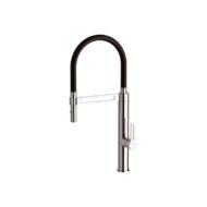 Daniel Smart hoge keukenmengkraan met flexibele PU kolom en 2-functie handdouche chroom-matzwart Daniel Smart hoge keukenmengkraan met flexibele PU kolom en 2-functie handdouche chroom-matzwart