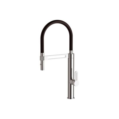 Daniel Smart hoge keukenmengkraan met flexibele PU kolom en 2-functie handdouche Chroom-matzwart – Sale 6