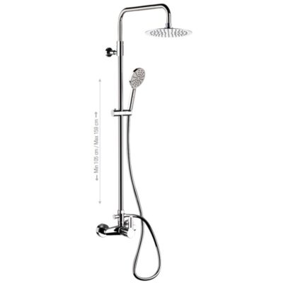 Daniel Smart telescopische opbouw regendouche Ø25cm ultra dun met 3-functie handdouche chroom en mat zwart 8