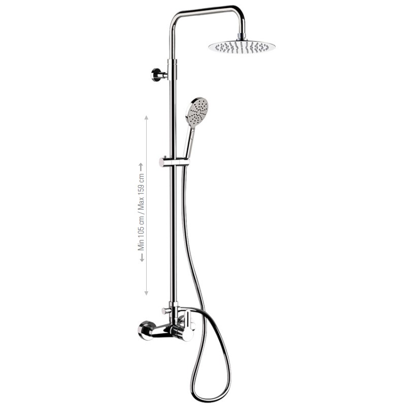 Daniel Smart telescopische opbouw regendouche Ø30cm ultra dun met keramische cartridge chroom en mat zwart