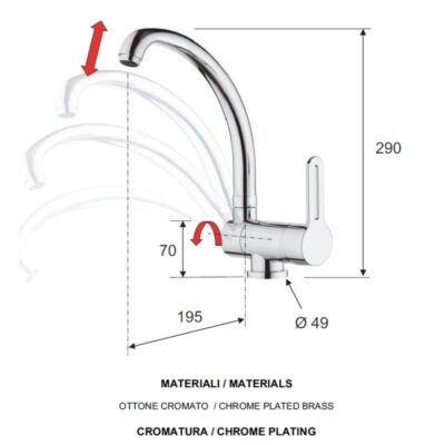Daniel Smart venstermengkraan met draaibare J-uitloop en beugelgreep 15 kleuropties 4