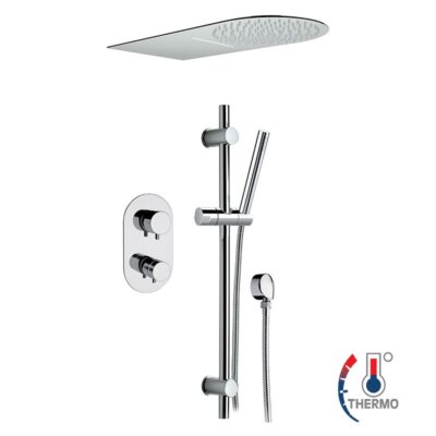 Daniel Suvi inbouw regendouche met thermostaat en ultra dunne ronde hoofddouche chroom 9