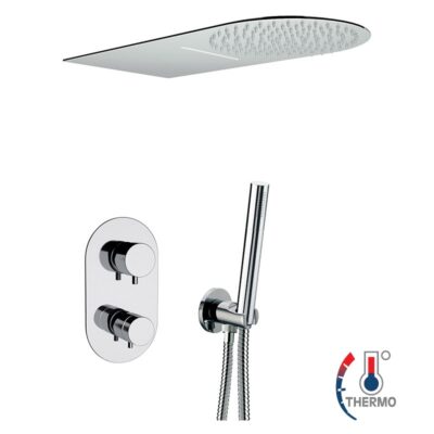 Daniel Suvi inbouw regendouche set – thermostatisch – ultra dun messing – 50x25cm chroom 9