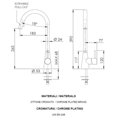 Daniel Swing keukenmengkraan chroom – ronde uitloop – draai en uittrekbaar – 15 kleuropties 5