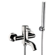 Daniel Swing wandmontage badmengkraan met staafgreep en keramische cartridge 15 kleuropties Daniel Swing wandmontage badmengkraan met staafgreep en keramische cartridge 15 kleuropties