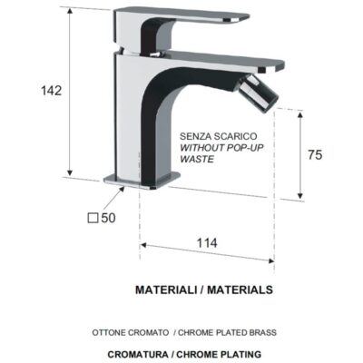 Daniel Tiara eengreeps bidetmengkraan opbouw met keramische cartridge en dichte greep 15 kleuropties 4