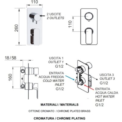 Daniel Tiara mechanische 2-wegomsteller met dichte greep en keramische cartridge 15 kleuropties 4