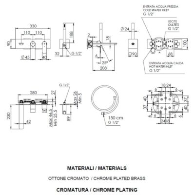 Daniel Tiara muurmontage badmengkraan met dichte greep en keramische cartridge 15 kleuropties 4