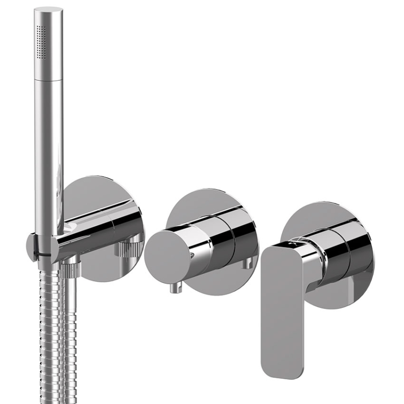 Daniel Tiara muurmontage douchemengkraan met dichte greep en keramische cartridge 15 kleuropties