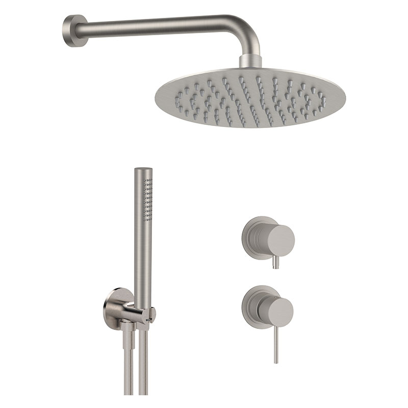 Daniel Tokyo Steel inbouw regendouche set Ø20cm ultra dun geborsteld RVS met omsteller 3