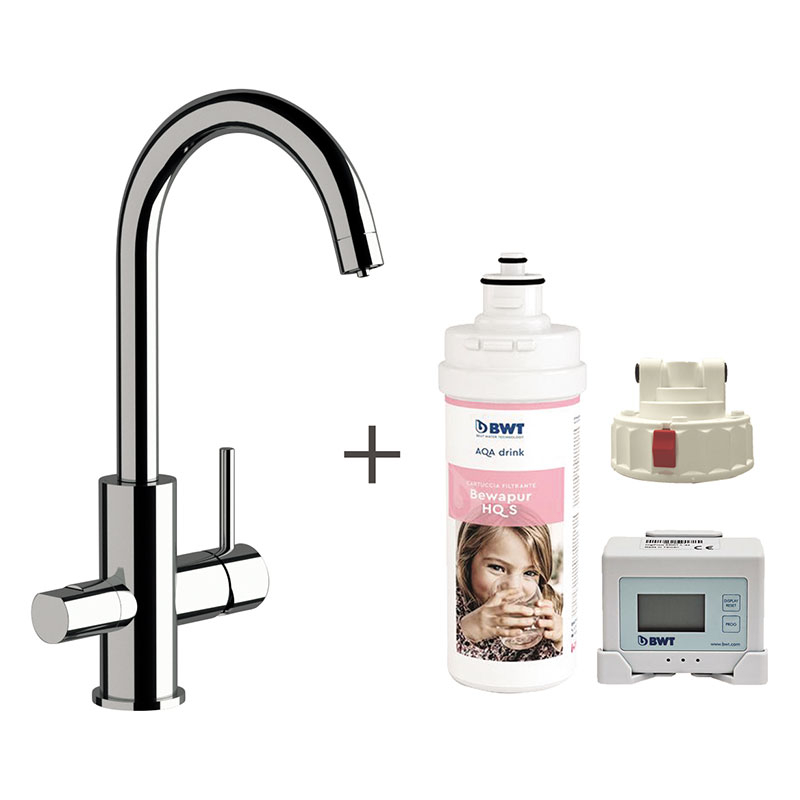 Daniel Tokyo filtermengkraan met BWT filter en staafgreep voor gezuiverd water 15 kleuropties