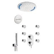 Daniel Tokyo inbouw regendouche met ultra dunne Ø55cm hoofddouche en LED-verlichting chroom Daniel Tokyo inbouw regendouche met ultra dunne Ø55cm hoofddouche en LED-verlichting chroom
