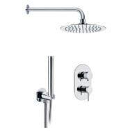 Daniel Tokyo inbouw regendouche Ø30cm ultra dun met keramische cartridge chroom mat-zwart