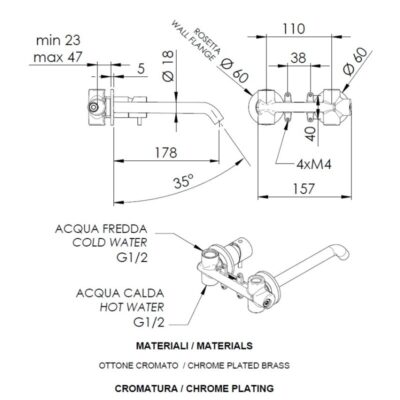 Daniel Tokyo inbouw mengkraan 19cm met keramische cartridge en staafgreep 15 kleuropties 4