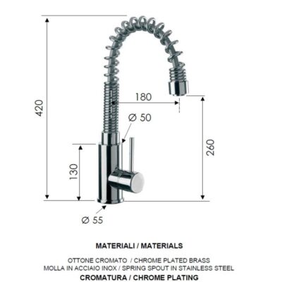 Daniel Tokyo hoge gourmetkeukenmengkraan met staafgreep en draaibare uitloop Chroom – Sale 4