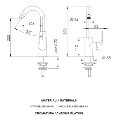 Daniel Tokyo minimalistische keukenmengkraan met draaibare ronde uitloop en staafgreep 4