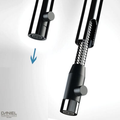 Daniel Tokyo keukenmengkraan met ronde uitloop draai- en uittrekbaar keramische cartridge 15 kleuropties 5