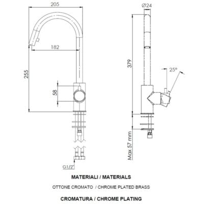 Daniel Tokyo keukenmengkraan met ronde uitloop draai- en uittrekbaar keramische cartridge 15 kleuropties 4