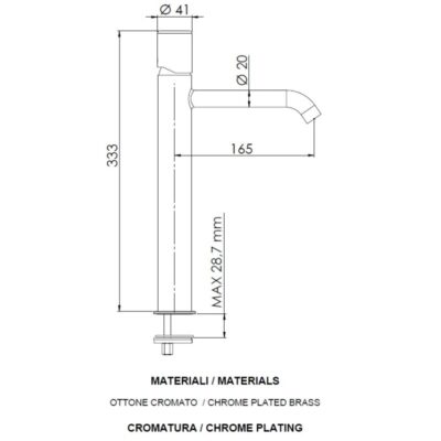 Daniel Trilogy eengreeps opbouw wastafelmengkraan met keramische cartridge en 15 kleurkeuzes 4