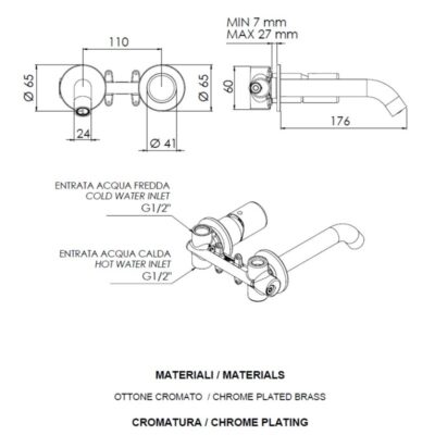 Daniel Trilogy inbouw mengkraan met Rock knophendel en keramische cartridge 25mm Matzwart – Sale 4