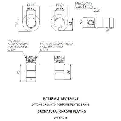 Daniel Tokyo 2-wegomsteller mechanisch met thermostatische regeling en 15 kleuropties 4