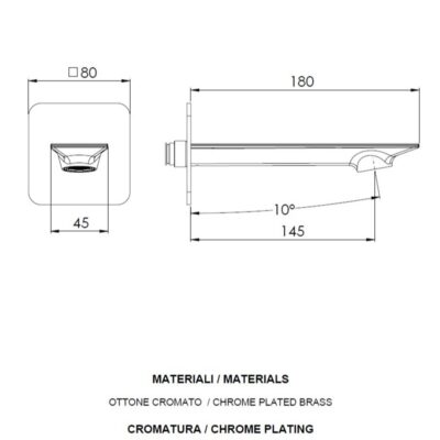 Daniel muurmontage baduitloop vierkant recht muurmontage 15cm 15 kleuropties 4