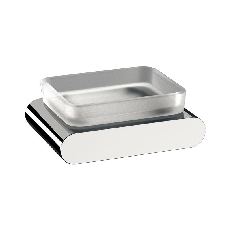 Daniel Vogue moderne satijn glazen zeepschaal met messing houder voor badkamer decoratie 3