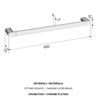 Daniel Vogue handdoekhouder messing 60cm modern design 15 kleuropties voor badkameraccessoires 4