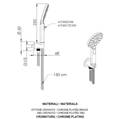 Daniel Universeel handdoucheset 3-functie ABS met chroom en mat-zwart afwerking 6 Daniel Universeel handdoucheset 3-functie ABS met chroom en mat-zwart afwerking 6