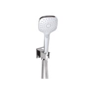 Daniel Universeel handdoucheset 3-functie ABS met flexibele slang en vierkante rozet chroom mat-zwart Daniel Universeel handdoucheset 3-functie ABS met flexibele slang en vierkante rozet chroom mat-zwart