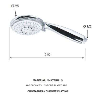 Daniel handdouche 5-functie met antikalk en siliconen jets in chroom 25cm 8 Daniel handdouche 5-functie met antikalk en siliconen jets in chroom 25cm 8