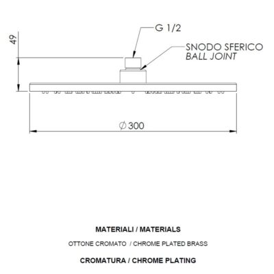 Daniel regendouchekop Ø30cm messing met anti-kalksysteem en kogelgewricht 15 kleuropties 7 Daniel regendouchekop Ø30cm messing met anti-kalksysteem en kogelgewricht 15 kleuropties 7