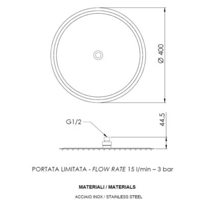 Daniel ultra-dunne inbouw regendouchekop Ø40cm Mat-Zwart met EASY FIX Bevestiging 8 Daniel ultra-dunne inbouw regendouchekop Ø40cm Mat-Zwart met EASY FIX Bevestiging 8