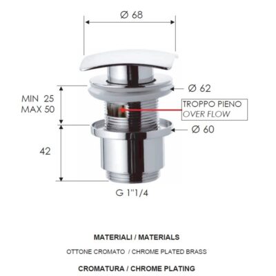 Daniel clickwaste vierkant laag model met overloop en afdek 15 kleuropties 4