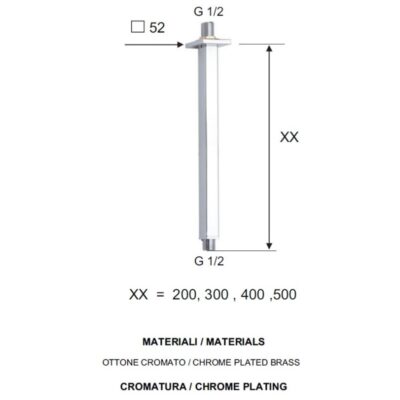 Daniel plafond douchearm vierkant 10cm universeel met 15 kleuropties opties 4