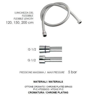Daniel S. Marco messing doucheslang 150cm flexibel conisch niet-toxisch PVC 8 Daniel S. Marco messing doucheslang 150cm flexibel conisch niet-toxisch PVC 8