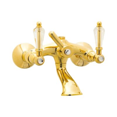 Daniel Crystal Retro tweegreeps regendouche met Swarovski knop – messing – 20cm rond – 15 kleuropties 6