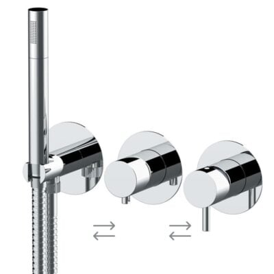 Daniel Tokyo inbouw regendouche Ø30cm ultra dun met mechanische omsteller Mat-zwart – Sale 7