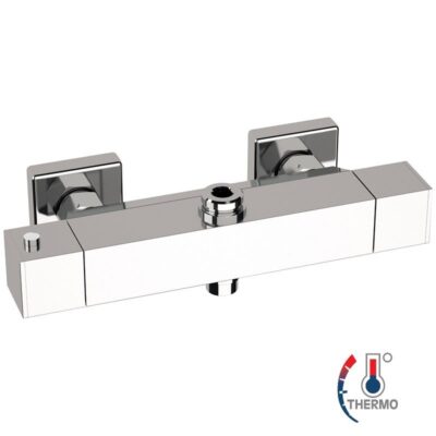 Daniel Skyline thermostatische wand regendouche met vierkante hoofddouche 20x20cm 4