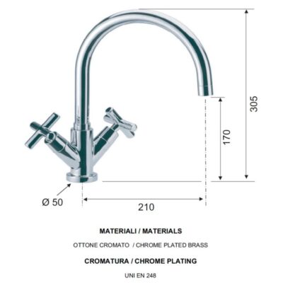 Daniel Jax retro keukenmengkraan met draaibare ronde uitloop en keramische bovendeel 15 kleuropties 4