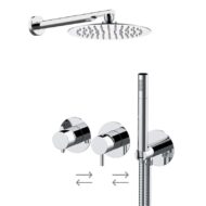 Daniel Tokyo inbouw regendouche set – ultra dun Ø25cm – chroom en mat-zwart