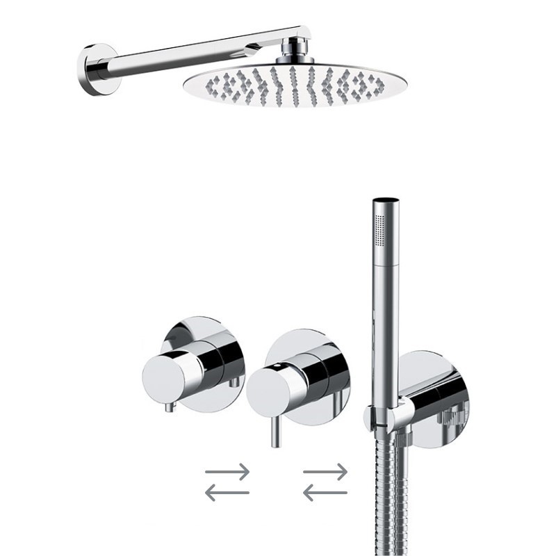 Daniel Tokyo inbouw regendouche set – ultra dun Ø25cm – chroom en mat-zwart